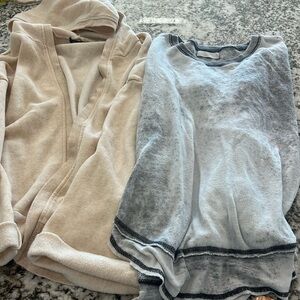 Ocean Drive Cardigan Jacket Sweatshirt Coat Hoodie Oversized Comfy Tan Beige